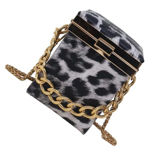 AKOOSY Damen Umhängetasche Leopard Print Chain Bag Chic Crossbody Box Tasche für Party und Alltag Modisch Vielseitig Geschenkidee von AKOOSY