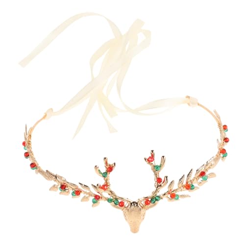 AKOOSY Damen Weihnachts Haarreif mit Reh Geweih Elegantes Haarband für Festliche Anlässe Handgefertigtes Accessoire für Weihnachten Geburtstage Neujahrspartys Perfektes von AKOOSY