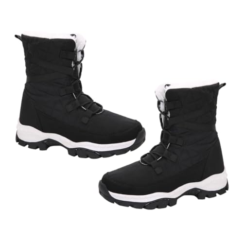AKOOSY Damen Winterstiefel Mittelhoch Gefüttert Warm Plüsch Innenfutter Rutschfest Komfortabel Schnelles Ausziehen Geeignet für Kalte Tage von AKOOSY