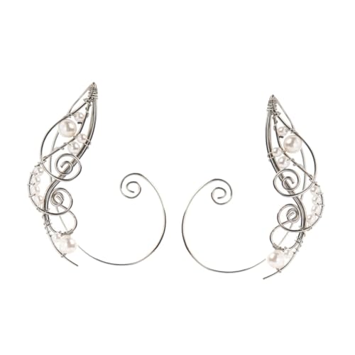 AKOOSY Delikate Ear Ohrclips Vintage Ohrschmuck Ohrlöcher für Damen und Mädchen Handgefertigte Elfen Ohrringe für Alltag Festival Cosplay und Party von AKOOSY