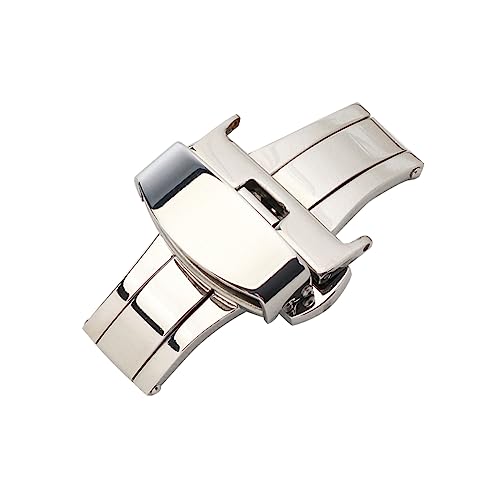 AKOOSY Doppeldruck Schnalle für Uhrenarmbänder Hochwertige Faltschließe Passend für Dicke und Elastikarmbänder Silber AKOOSY Doppeldruck Schnalle für Uhrenarmbänder Hochwertige Faltschließe Passend für Dicke und Elastikarmbänder Silber von AKOOSY
