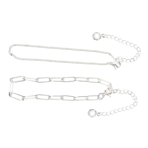 AKOOSY Doppellagiges Armband Damen Paperclip Kette Verstellbar Stylisches Layered Metal Link Bracelet Für Mädchen Elegantes Modeaccessoire von AKOOSY