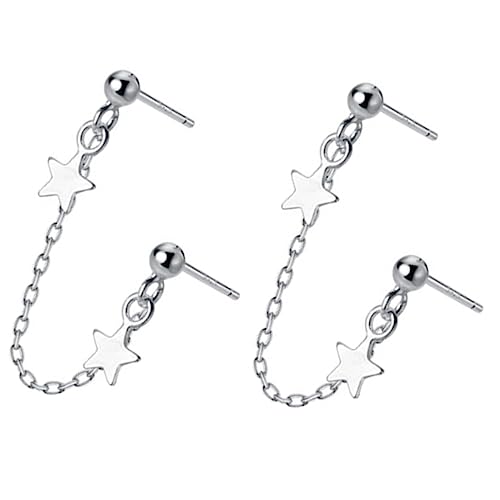 AKOOSY Doppelpiercing Stern Ohrringe Silber Hängend Elegant Damen Schmuck Für Alltag Und von AKOOSY