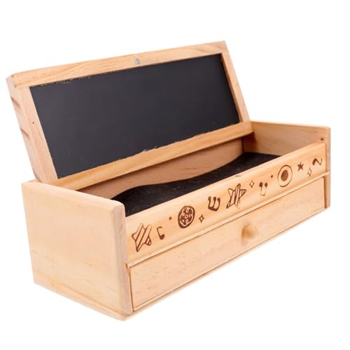 AKOOSY Doppelstöckiges Holz Stifteetui mit Großem Fassungsvermögen Multifunktionale Schüler Federtasche Praktische Aufbewahrungsbox für Bleistifte Marker Geeignet für Schule und Büro von AKOOSY