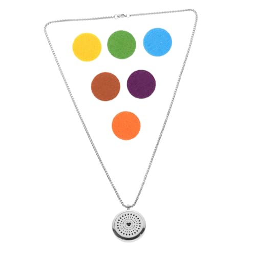 AKOOSY Edelstahl Herz Aromatherapie Anhänger Halskette Duftstein Diffusor Schmuck Damen Langlebig Hautfreundlich Stilvoll für Alltag und Zufällige Farbe Zufällige Farbe von AKOOSY