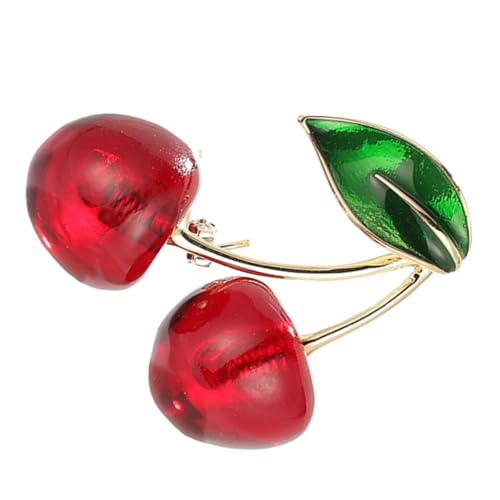 AKOOSY Einfache Resin Kirschen Brosche Anstecknadel Accessoire für Jacken Taschen Hüte Schmuck für Frauen und Mädchen von AKOOSY