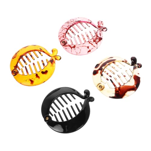 AKOOSY Elegante Bananenclips Pferdeschwanzhalter 4 Stück Haarschmuck Für Frauen Starker Halt Haarnadel von AKOOSY