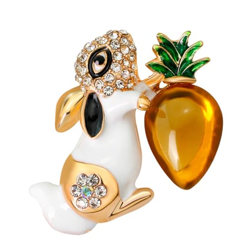 AKOOSY Elegante Kaninchen Brosche aus Legierung mit Kristallbesatz Multifunktionale Anstecknadel für Party Hochzeit Kleid und Handtasche Modisches Schmuck Accessoire für Damen von AKOOSY