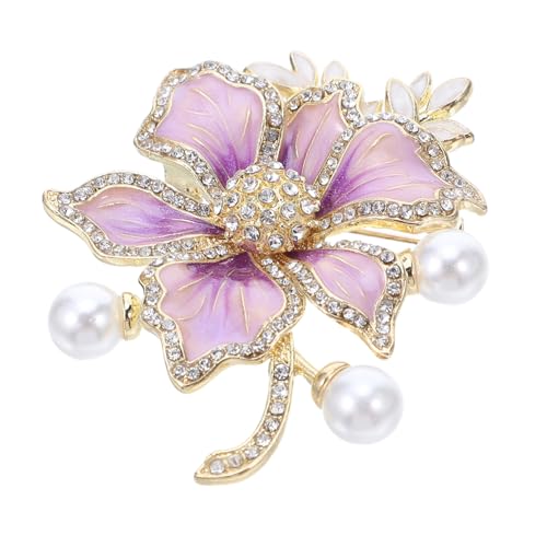 AKOOSY Kristallblumen -blumenbrosche Damenbrosche Emaille-blumenbrosche Perlen-anstecknadel Für Kleider Anstecknadel Für Bankette Zierliche von AKOOSY