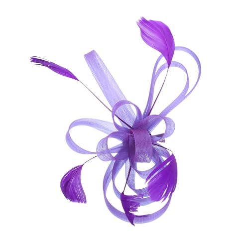 AKOOSY Eleganter Damen Fascinator Haarclip mit Federn und Netzstoff Handgefertigtes Braut Haaraccessoire in Leichter Verstellbarer Kopfschmuck für Vielseitige Hochzeitsfrisuren Geeignet von AKOOSY