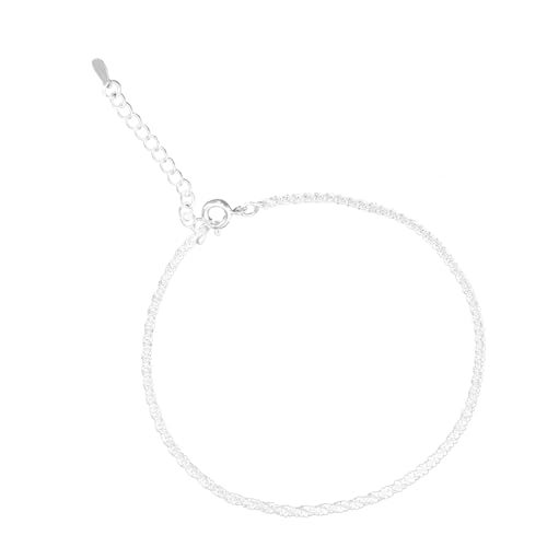 AKOOSY Elegantes Fußkettchen Damen Silber Sterling Verstellbar Antiallergisch Schmuck Frauen Mädchen von AKOOSY