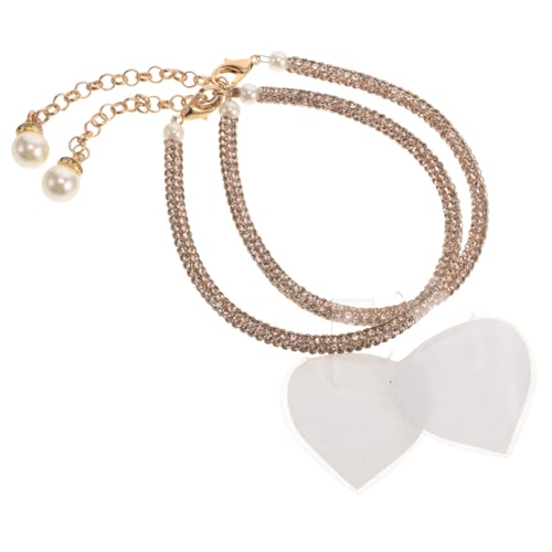 AKOOSY Elegantes Perlen Fußkettchen mit Strass Rutschfeste High Heel Riemchen Komfortable Schmuck Fußkette für Damen Einfach Anzubringen Stabiler Halt Langlebiges Legierungsmaterial für von AKOOSY