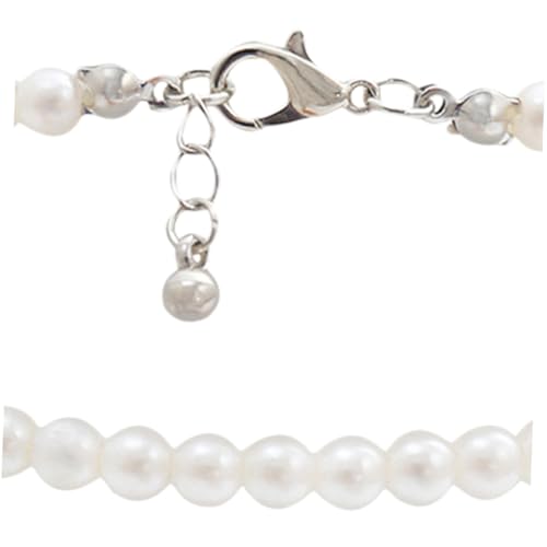 AKOOSY Elegantes Verstellbares Fußkettchen mit Weißen Kunstperlen Handgefertigte Einlagige Knöchelkette für Damen Vielseitiger Leichter Strand Alltagsschmuck Langlebiges Material Bequem von AKOOSY