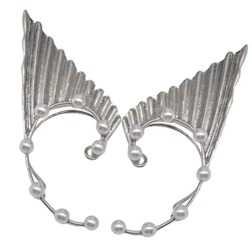 AKOOSY Elf Ohr Manschetten Ohrringe Silberfarben Non piercing Ohrclips für Frauen Mädchen Modisch Stilvolle Ohrschmuck Accessoires für Alltag und Party von AKOOSY
