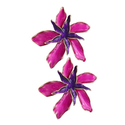 AKOOSY Emaillierte Ohrstecker Damen Blumenblatt Design Leicht Legierung Schmuck Elegant Stilvoll Modisch Für Alltag und von AKOOSY