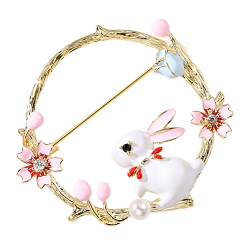 AKOOSY Kaninchen Brosche Damen Vintage Brosche Anstecknadel für Kleidung Dekorative Häschenbrosche Japanisches Accessoire Broschennadel mit Sicherem Verschluss von AKOOSY