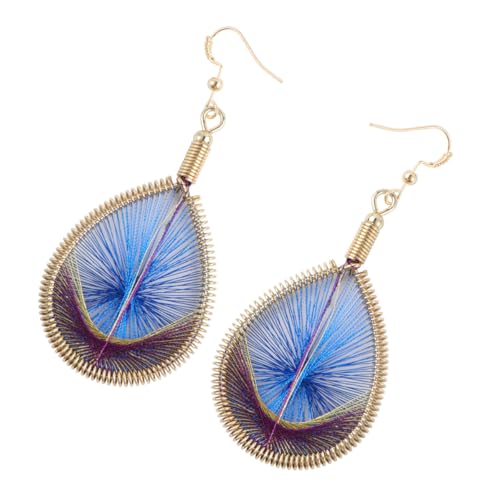AKOOSY Ethnische Boho Ohrhänger Damen Eardrop Ohrringe Goldfaden Geflochten Pfauenfedern Stil Schmuck AKOOSY Ethnische Boho Ohrhänger Damen Eardrop Ohrringe Goldfaden Geflochten Pfauenfedern Stil Schmuck von AKOOSY