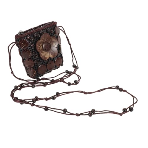 AKOOSY Ethnische Handgewebte Crossbody-tasche Leichte Kokosnussschale Vintage Bestickt Boho Umhängetasche Für Damen Reise Kleine Geldbörse Für Handy Schlüssel von AKOOSY