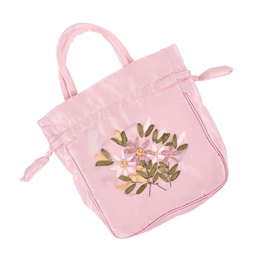 AKOOSY Ethnische Stickerei Handtasche Damen Tasche mit Tragegriff Großer Stauraum Robust und Verschleißfest Traditionelles Chinesisches Muster Kordelzug Beuteltasche für Alltagsschätze von AKOOSY