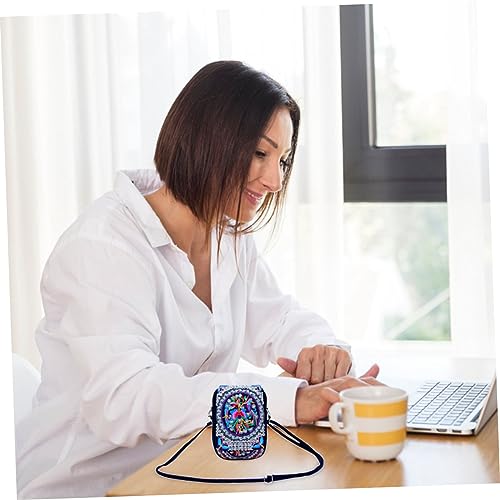 AKOOSY Ethnische Umhängetasche Damen Mini Handytasche Canvas mit Stickerei Leichte Geldbörse für Alltag Shopping Reisen und Modischer Schulterbeutel mit Großem Fassungsvermögen von AKOOSY