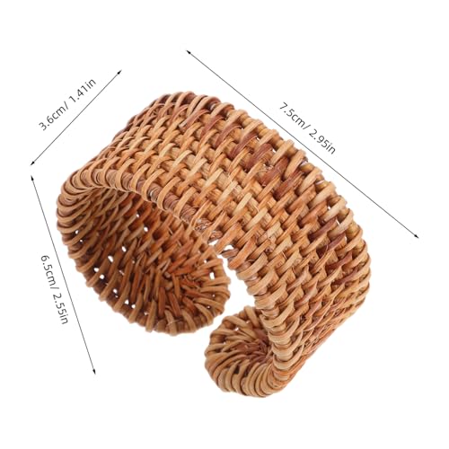 AKOOSY Woven Rattan Armband Handgefertigtes Breites Geflochtenes Schmuckstück Für Damen Ethnischer Sommerarmreif Mit Einzigartigem Design Und Strapazierfähiger Verarbeitung Für Strand-out von AKOOSY