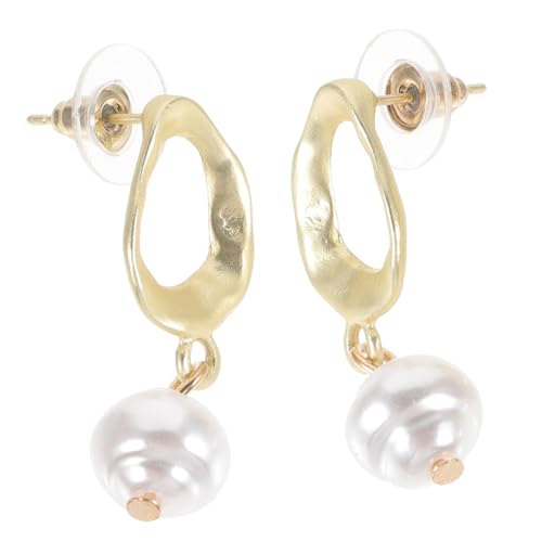 AKOOSY Europäische und Amerikanische Damenohrringe Vintage Natürlicher Süßwasserperlen Dangler Modisch Silberfarben Hypoallergen für Stilvolle Frauen und Mädchen von AKOOSY