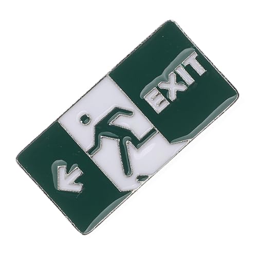 AKOOSY Exit Sicherheitsbrosche Nachtleuchtend Einzigartiges Metallabzeichen für Jacken und Taschen Dekorative Anstecknadel Ausdrucksstarkes Design für Persönlichen Stil Modisches von AKOOSY