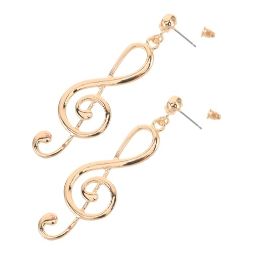 AKOOSY Exklusive Musiknote Ohrringe Damen Vintage Statement Ohrhänger Goldfarben Extravaganter Schmuck für Partys Alltag und Besondere Anlässe von AKOOSY