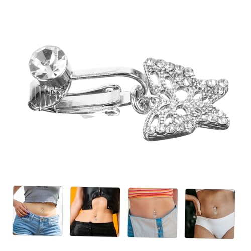 AKOOSY Fake Bauchnabelpiercing Clip Schmetterling Bauchnabel Schmuck für Damen Nicht Durchstochen Abnehmbar Elegantes Körperschmuck Accessoire für Strand und Party von AKOOSY