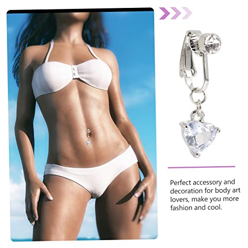 AKOOSY Fake Bauchnabelring für Frauen nicht Durchbohrt Clip Schmuck aus Langlebiger Legierung mit Funkelnden Zirkonia Bequemer Hautfreundlicher Modeschmuck für Damen und Mädchen von AKOOSY