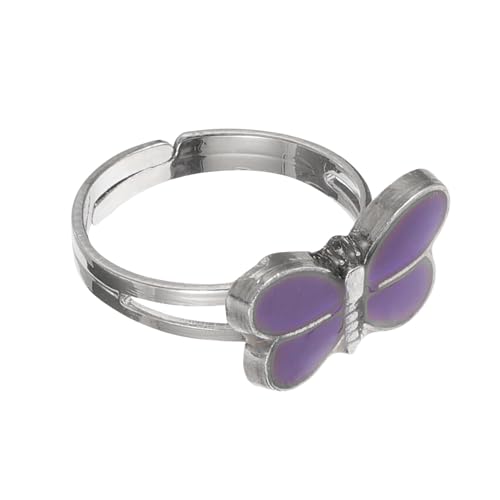 AKOOSY Farbwechselring Für Mädchen Süßer Stimmungsring Verstellbarer Libellenring Aus Epoxidharz Und Zinklegierung Sicherheitsschmuck Mit Farbwechselfunktion Für Junge Mädchen von AKOOSY