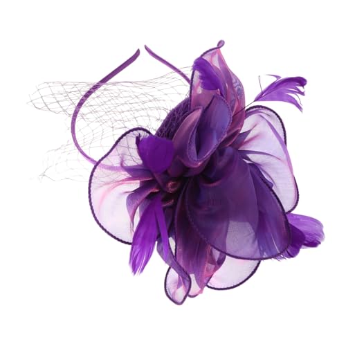 AKOOSY Faszinatorhut Für Frauen Eleganter Teepartyhut Mit Federblumen Vielseitig Als Haarband Oder Haarklammer Für Hochzeiten Festliche Anlässe von AKOOSY