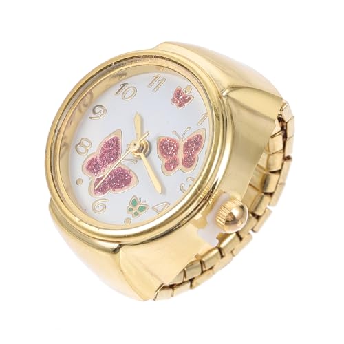 AKOOSY Finger Ring Uhr mit Schmetterlingsverzierung Kreative Damen Fingerringuhr Hochwertigem Langlebig und Dekorativ für von AKOOSY
