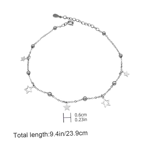 AKOOSY Fußkette Damen Einfache Stern Fußkettchen 925 Stück Silber Kreatives Fußschmuck für Strand und Alltag von AKOOSY