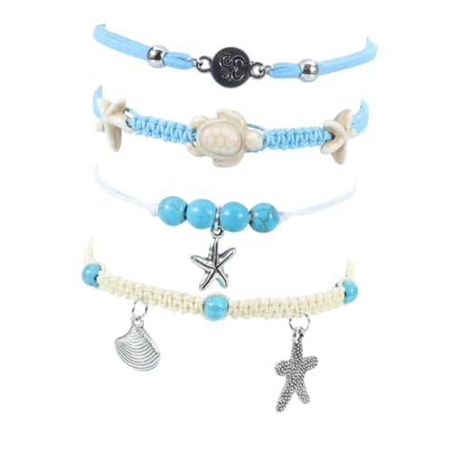 AKOOSY Fusskette Damen Sommer Strand Schmuck Verstellbar Boho Stil Fußkettchen Frauen Fußband Beach Anklet von AKOOSY