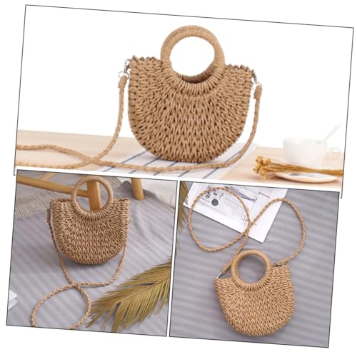 AKOOSY Geflochtene Damen Schultertasche Sommer Strandtasche Crossbody Klein Handgefertigt Leicht Alltag Urlaub Strandurlaub von AKOOSY