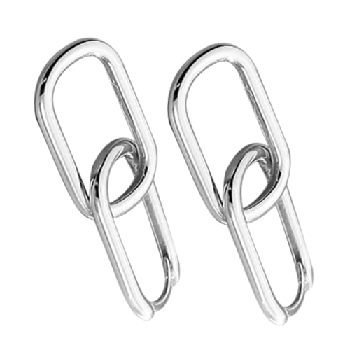 AKOOSY Geometrische Creolen Ohrringe Damen Silberfarben Quadratisch Elegant Leicht Kombinierbar Modisch Für Alltag und Party von AKOOSY