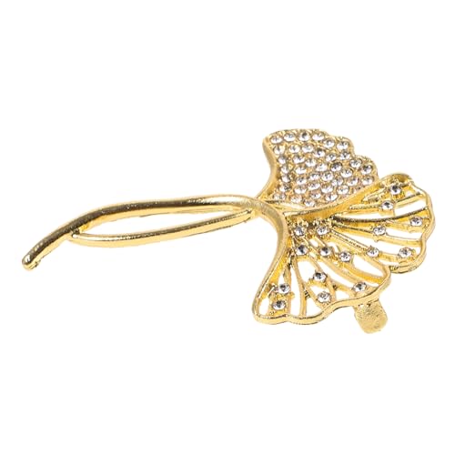 AKOOSY Ginkgo Blatt Brosche für Damen Strass Anstecknadel Legierung Vielseitiges Accessoire für Hochzeiten und Formelle Anlässe von AKOOSY