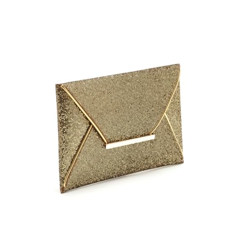 AKOOSY Glänzende Pailletten Abendtasche Damen Envelope Clutch Handtasche Gold Leichte Handgelenktasche mit Abnehmbarer Kette für Party Hochzeit Cocktail und Formelle Anlässe von AKOOSY