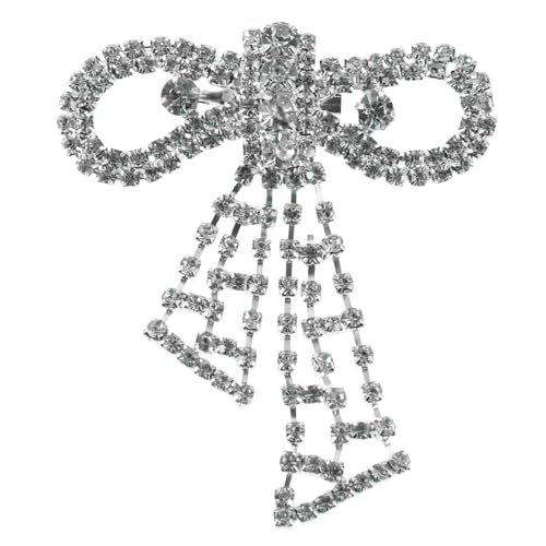 AKOOSY Glitzernde Brosche Schleifen Design mit Kristallanhänger und Quaste Vielseitiger Schuh und Kleidungsclip Eleganter Vintage Stil Sicherer Anstecker für Hochzeit Party und Formelle von AKOOSY