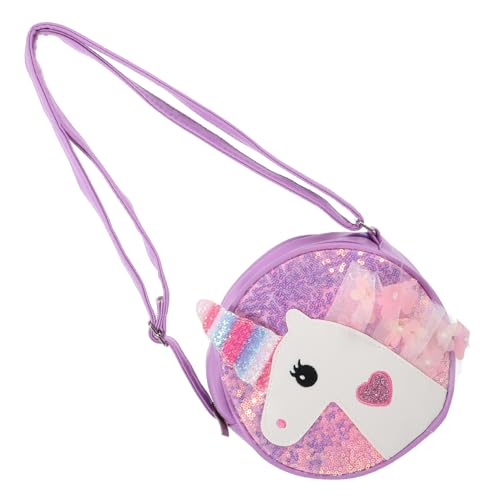 AKOOSY Glitzernde Einhorn Umhängetasche für Mädchen Kompakte Pailletten Geldbörse Niedliche Schultertasche Strapazierfähige Crossbody Bag für Alltag von AKOOSY