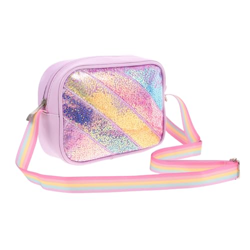 AKOOSY Glitzernde Umhängetasche mit Sternenmotiv Verstellbarer Riemen Leichte Bunte Schultertasche für Mädchen Crossbody Bag mit Cartoon-Design für Schule und Freizeit von AKOOSY