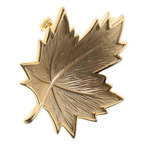 AKOOSY Goldene Ahornblatt Brosche Damen Emaille Herbst Schmuck Vielseitige Anstecknadel für Kleider Schals Mäntel und Taschen Eleganter Vintage Pin für Frauen und Herren von AKOOSY