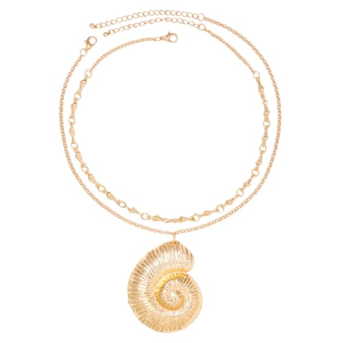 AKOOSY Goldene Muschel Halskette aus Langlebiger Modeschmuck mit Einzigartigem Meeres Schmuckanhänger Elegantes für Frauen Strand und Urlaubsbegleitung von AKOOSY