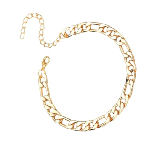 AKOOSY Goldenes Geometrisches Fußkettchen Damen Modisches Metall Design Langlebig Angenehm Vielseitig für Strandparty Alltag von AKOOSY