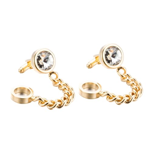 AKOOSY Goldfarbene Manschettenknöpfe für Herren Langlebige Cuff Studs Hemd Schmuck Accessoires für Business Familie und Freunde von AKOOSY