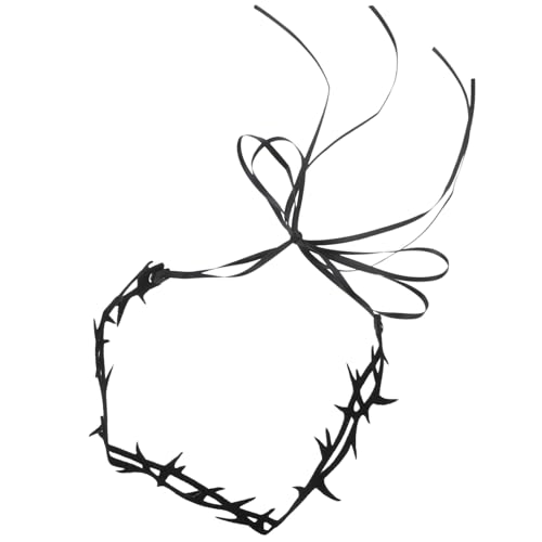 AKOOSY Gothic Filz Dorn Halskette Damen Halloween Choker für Cosplay Karneval Party Punk Stil Einzigartiges Design für Festliche Anlässe und Besondere Events von AKOOSY