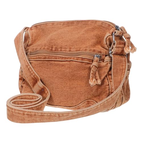 AKOOSY Große Damen Messenger Tasche aus Wasserabweisendem Denim Canvas Vielseitige Crossbody Umhängetasche mit Mehreren Fächern Geräumig und Leicht für Alltag Reisen und Pendeln von AKOOSY