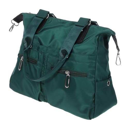 AKOOSY Große Damen Tote Bag mit Reißverschluss und Mehreren Fächern Komfortable Schultertasche für Arbeit Büro Alltag Modische Wiederverwendbare Einkaufstasche in Dunkelgrün von AKOOSY