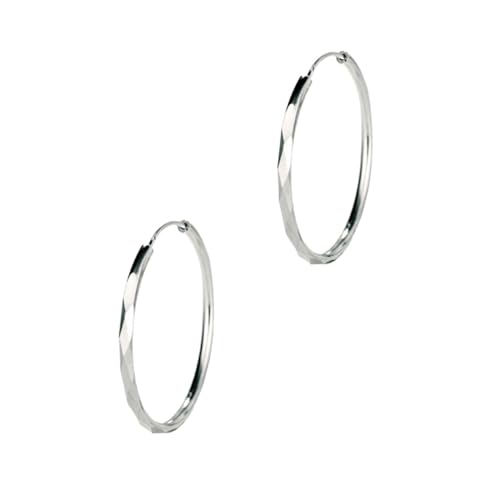 AKOOSY Große Runde Ohrringe Damen Silberfarben Antiallergische Ohrhänger Einzigartiges Design Zeitloser Silberschmuck für Party und Alltag von AKOOSY